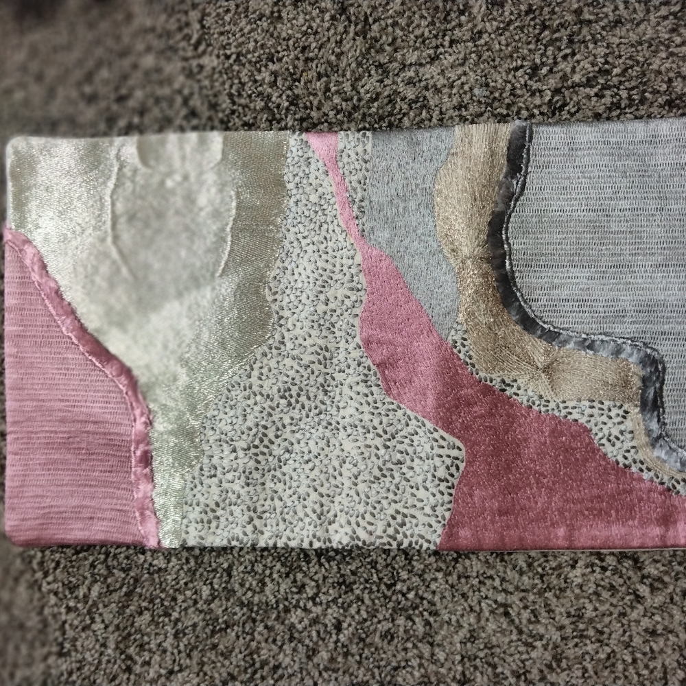 West Elm Pink Gray Cream Abstract Accent Pillow Cover